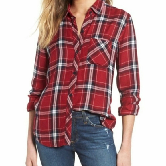 Rails Hunter Plaid Button Down Shirt Red Black White - Picture 1 of 8